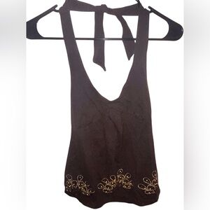 LOFT Brown Camisole with Gold Accents